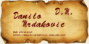 Danilo Mrdaković vizit kartica